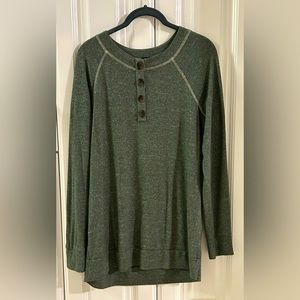 Cozy medium green long-sleeve shirt